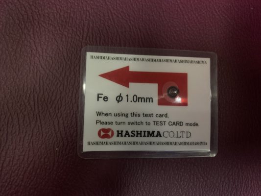 Mẫu test máy dò kim loại Hashima